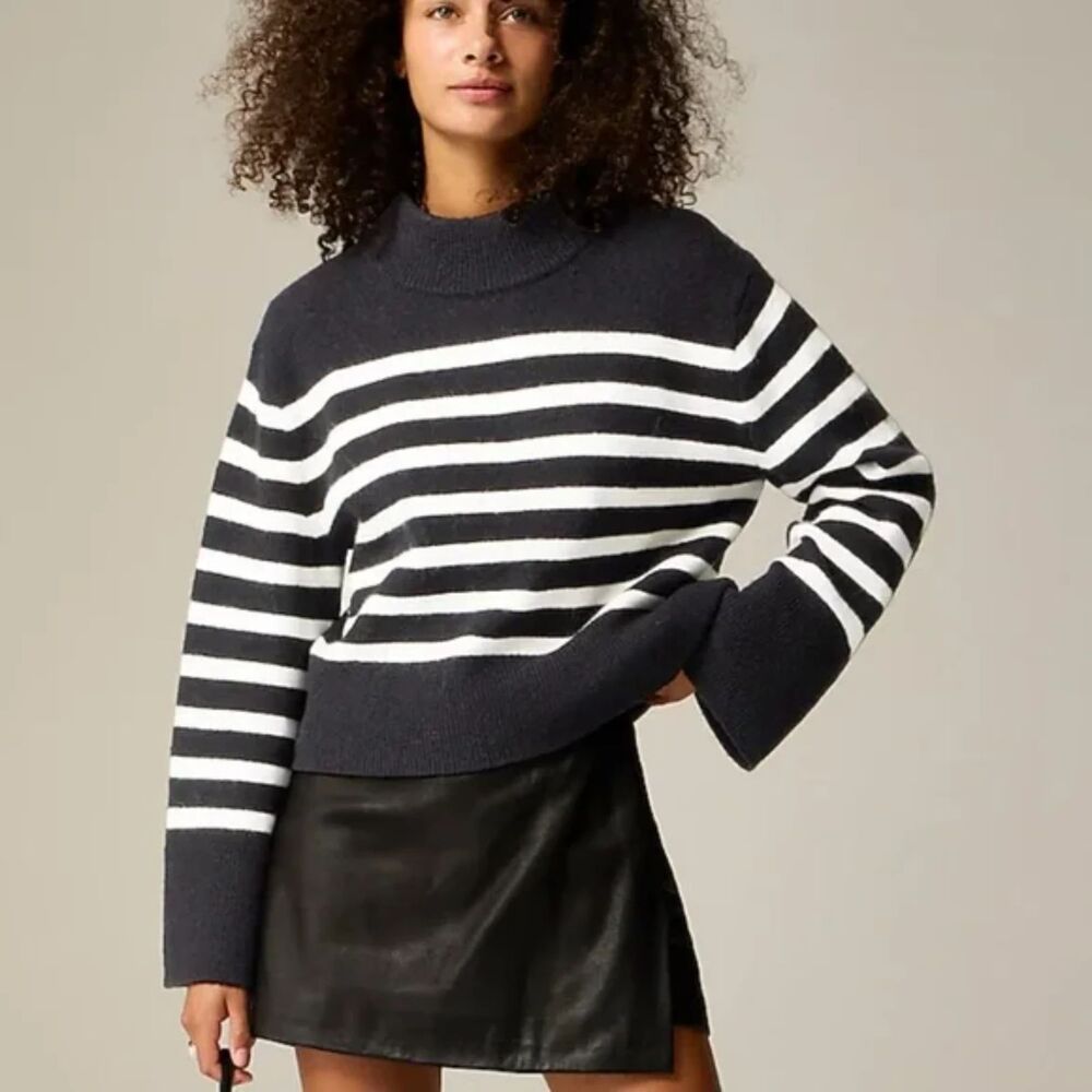 J. Crew Chunky Crewneck Sweater Supersoft Yarn Wool Alpaca Blend Cropped Size XL